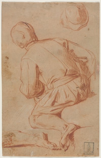 Vista Trasera de Hombre Sentado de Carlo Vimercati