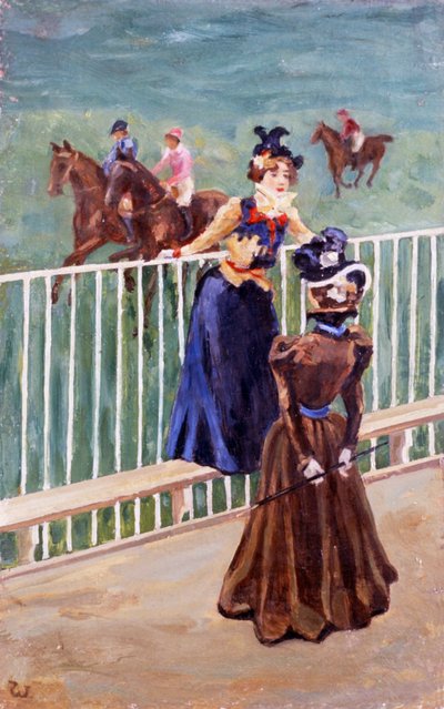 París, en el hipódromo, de Carlo Wostry (1865-1943), óleo sobre lienzo, 55x35 cm de Carlo Wostry