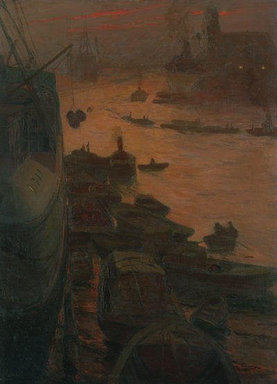 Puerto de Hamburgo por el muelle del emperador de Carlos Grethe