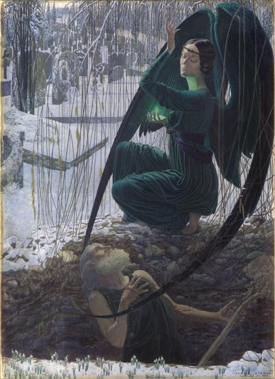 La Muerte del Sepulturero, 1895-1900 de Carlos Schwabe