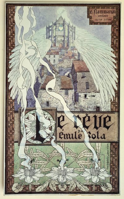 El sueño, portada de la novela de Emile Zola (París) de Carlos Schwabe