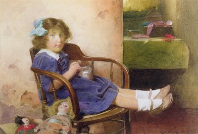 Un centavo para la hucha (óleo sobre lienzo) de Carlton Alfred Smith
