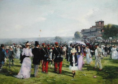 El final de las carreras en Auteuil, c.1893 (óleo sobre lienzo) de Carlton Alfred Smith