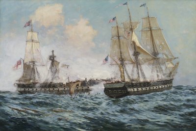 Enfrentamiento entre la fragata estadounidense Constitution y el H.M.S. Java, 1896 de Carlton Theodore Chapman