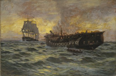 Compromiso entre la fragata estadounidense Constitution y el H.M.S. Java, 1897 de Carlton Theodore Chapman