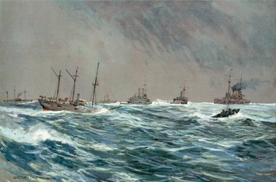 Buques de guerra de los Estados Unidos en un clima tormentoso frente a la costa cubana de Carlton Theodore Chapman