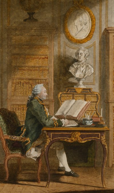 Monsieur de Cormainville en su Biblioteca, Escribiendo en su Escritorio de Carmontelle