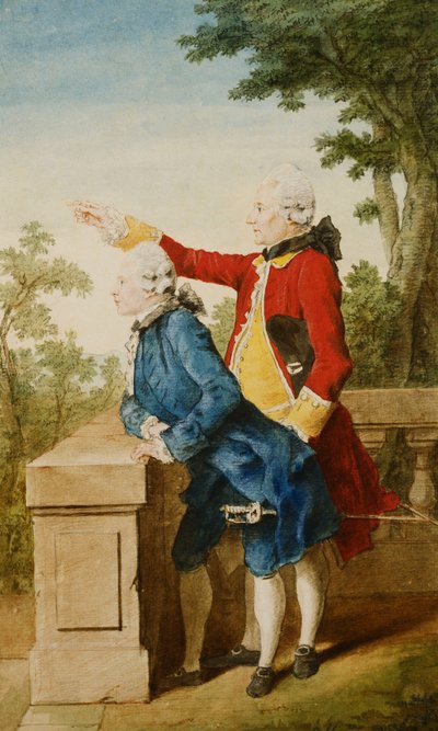 El príncipe de Saxe-Gotha con su tutor, el barón d