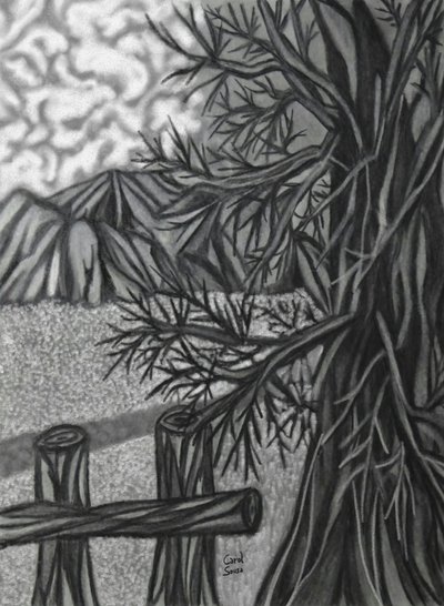 Dibujo al carboncillo digital -2 de Carol Sousa Cuello