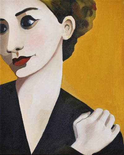 Mujer elegante con labios rojos de Caroline Roberts