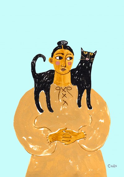 Gato de arte popular de Caroline Roberts