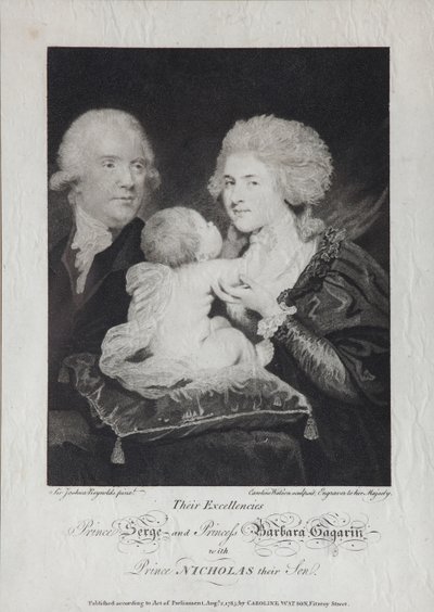 Retrato del Conde Sergei Sergeyevich Gagarin 1745-1798 y la Condesa Varvara Nikolaevna Gagarina de Caroline Watson