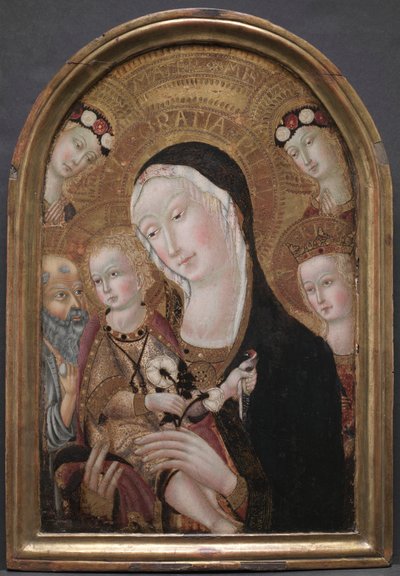 Virgen y Niño con San Jerónimo y Santa Catalina de Alejandría, c. 1450 de Carolino da Viterbo