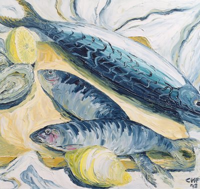 Caballa con ostras y limones, 1993 de Carolyn Hubbard Ford