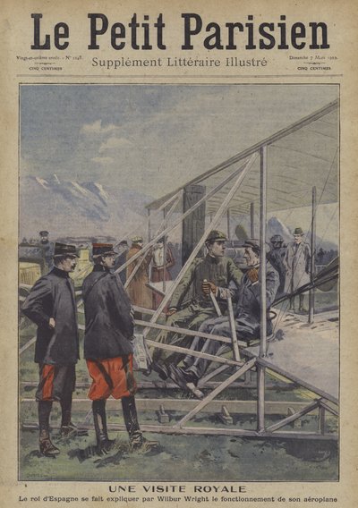 Wilbur Wright explicando el funcionamiento de su avión al Rey Alfonso XIII de España de Carrey