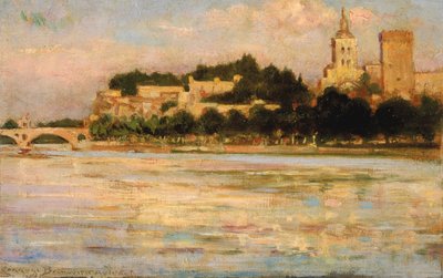 El Palacio de los Papas y el Puente de Aviñón, 1911 de Carroll Beckwith