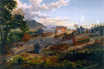 Estación en Orizaba, 1878 de Casimiro Castro