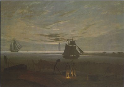 Tarde en la playa del Mar Báltico de Caspar David Friedrich