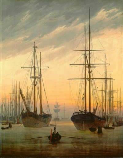 Vista de un puerto de Caspar David Friedrich