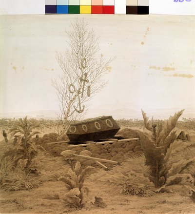 "Al borde de la tumba" Un ataúd a punto de ser bajado al fondo de la tumba. Dibujo a pluma por Caspar David Friedrich (1774-1840) alrededor de 1830 Museo Pushkin, Moscú de Caspar David Friedrich