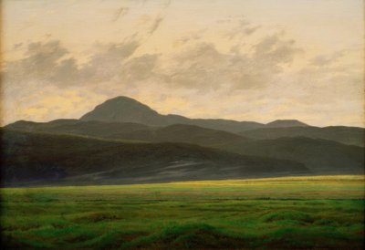 Paisaje montañoso en Bohemia de Caspar David Friedrich
