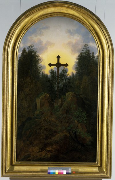 Cruz en las montañas de Caspar David Friedrich
