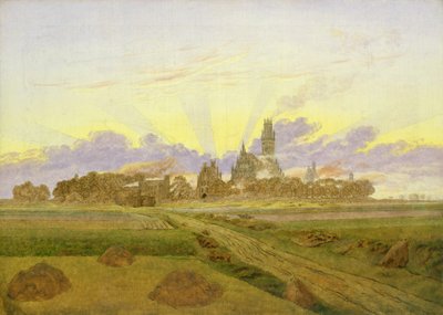 Amanecer en Neubrandenburg de Caspar David Friedrich