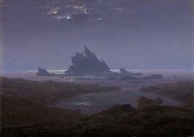 Arrecife rocoso en la playa de Caspar David Friedrich