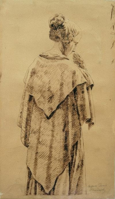 Mujer con chal de Caspar David Friedrich