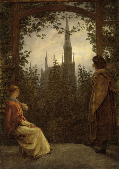 Cenador de jardín en Greifswald, 1818 de Caspar David Friedrich
