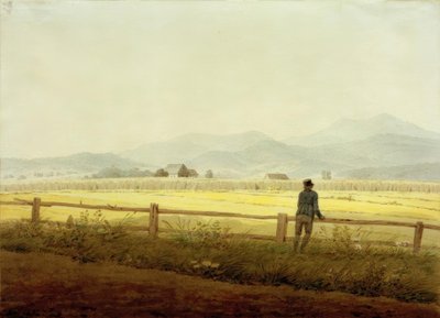 Paisaje montañoso con figura (Cresta de Schmiedeberg) de Caspar David Friedrich