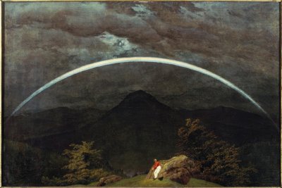 Paisaje montañoso con arco iris de Caspar David Friedrich