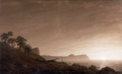 Alemán: Vista de Arkona con luna creciente Vista de Arkona con luna creciente de Caspar David Friedrich