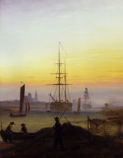 Alemán: Der Greifswalder Hafen El puerto de Greifswald de Caspar David Friedrich