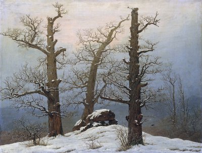 Alemán: Hünengrab im Schnee Cairn in Snow de Caspar David Friedrich