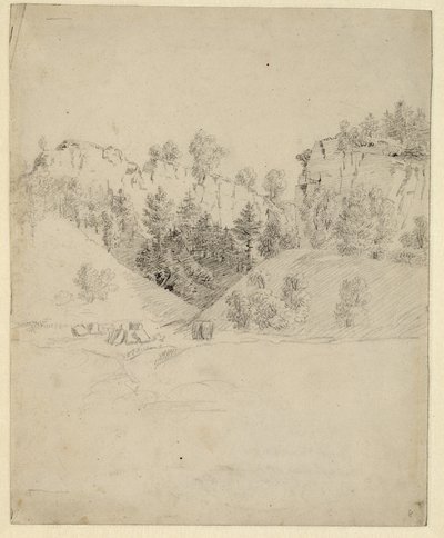 Alemán: Landschaft mit einem Steinbruch Paisaje con una cantera de Caspar David Friedrich