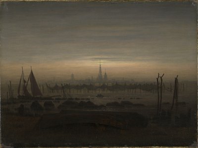 Greifswald a la luz de la luna de Caspar David Friedrich