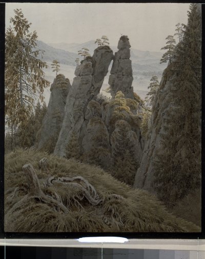 La puerta de las rocas en Neurathen (Alemania). (Las puertas de roca en Neurathen). Obra de Caspar David Friedrich (1774-1840), acuarela sobre papel, entre 1826 y 1828. Arte alemán del siglo XIX, romanticismo. Hermitage estatal, San Petersburgo. de Caspar David Friedrich