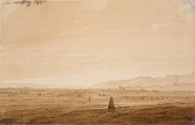 Paisaje con un obelisco, 1803 de Caspar David Friedrich