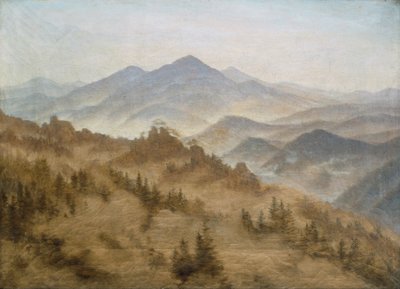 Paisaje con los Rosenberg en las montañas de Bohemia de Caspar David Friedrich