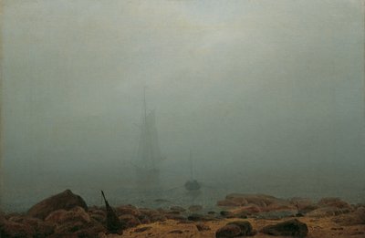 Playa del mar en la niebla de Caspar David Friedrich