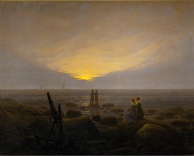 Salida de la luna sobre el mar de Caspar David Friedrich