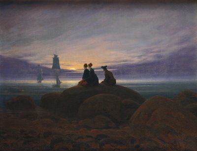 Salida de la luna sobre el mar, 1822 de Caspar David Friedrich