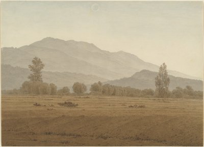 Luna nueva sobre las montañas Riesengebirge de Caspar David Friedrich