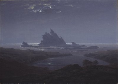 Arrecife rocoso en la orilla del mar, c. 1824 de Caspar David Friedrich