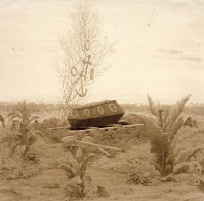 Ataúd en una tumba fresca de Caspar David Friedrich