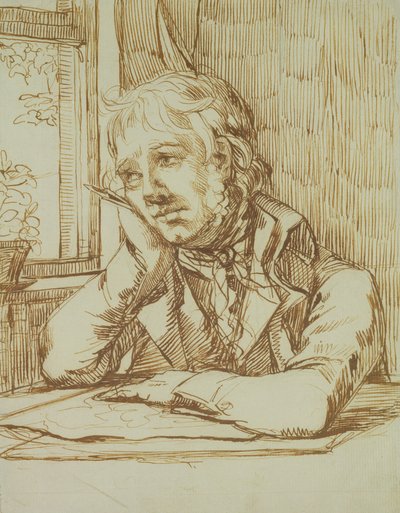 Autorretrato con brazo apoyado de Caspar David Friedrich