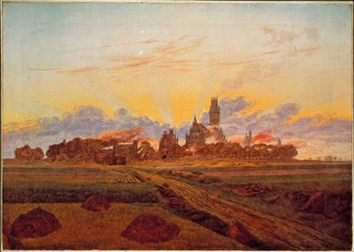 Amanecer en Neubrandenburg de Caspar David Friedrich