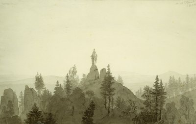 Estatua de la Madonna en las montañas de Caspar David Friedrich