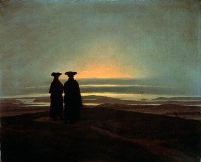 Hermanos al atardecer de Caspar David Friedrich